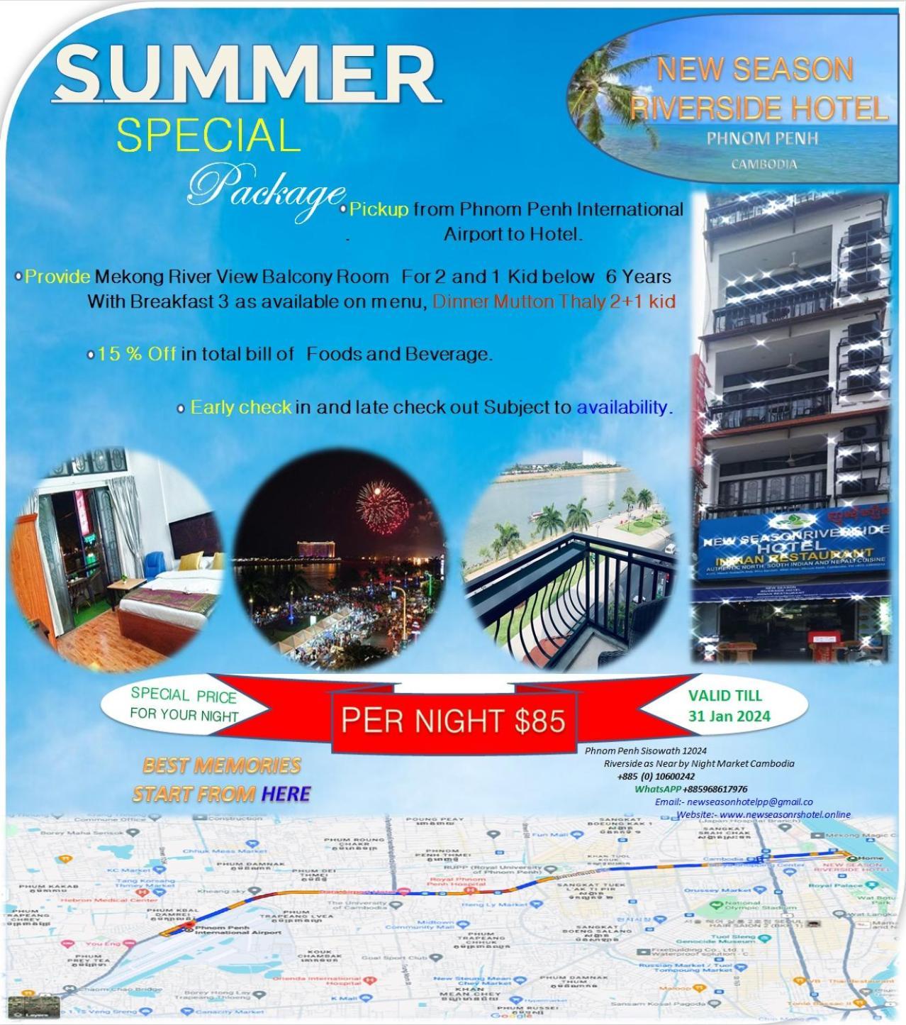 New Season Riverside Hotel Phnom Penh Bagian luar foto